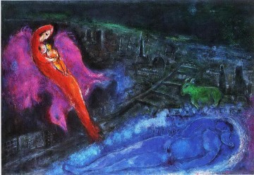 Bridges over the Seine contemporary Marc Chagall Oil Paintings
